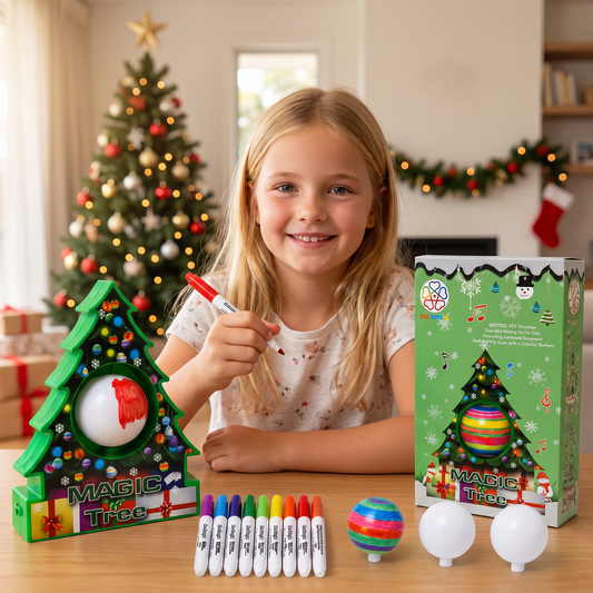 Kit de décoration de boules de Noël avec support sapin rotatif