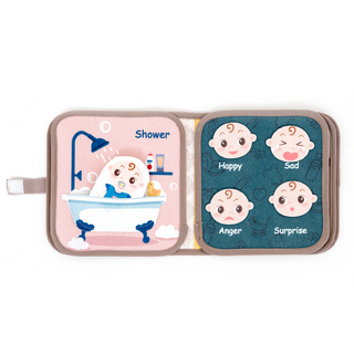Livre sensoriel en tissu Montessori pour bébés – Jouet interactif doux pour le développement précoce