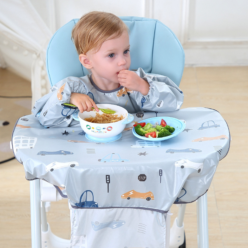 Bavoir Bébé à Manches Longues Imperméable pour Repas