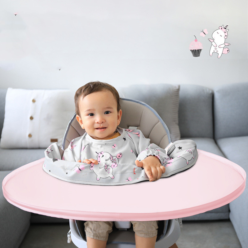Bavoir Bébé avec Tapis de Table Imperméable pour Chaise Haute