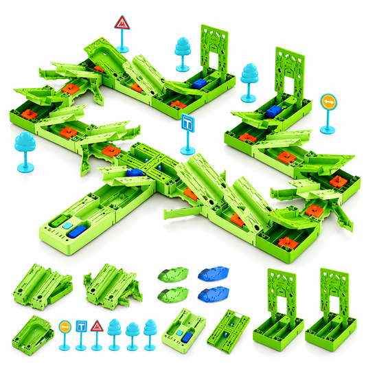 Circuit de voitures à construire avec course par gravité