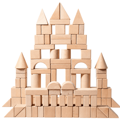 Jeu de construction en bois de hêtre – 100 blocs