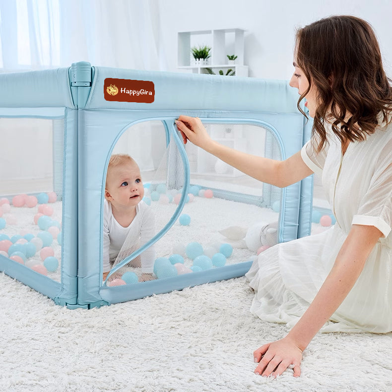 Parc pour bébé modulaire et réglable avec panneaux à verrouillage angulaire