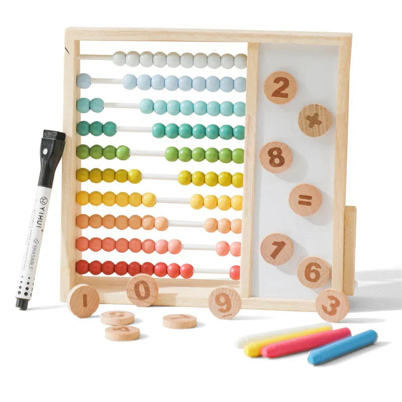 Boulier magnétique en bois avec chiffres et couleurs
