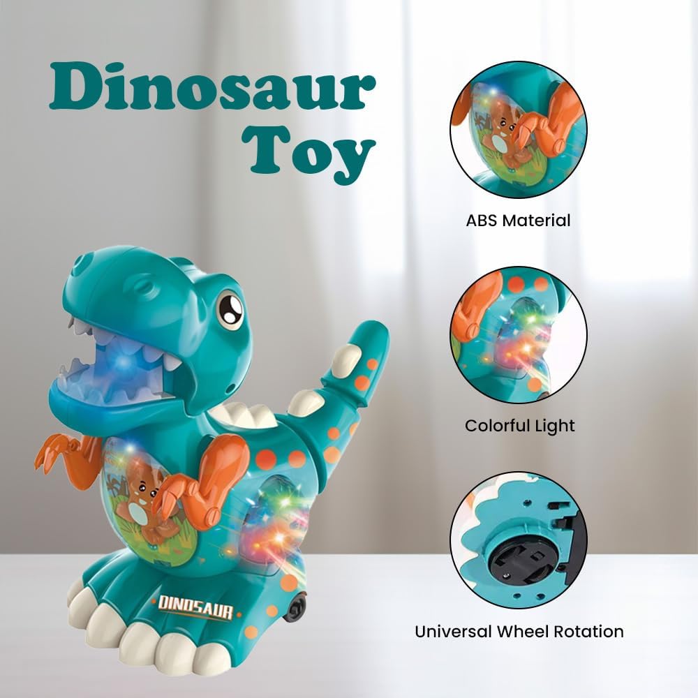 Dinosaure marcheur musical avec lumières LED, vue 2