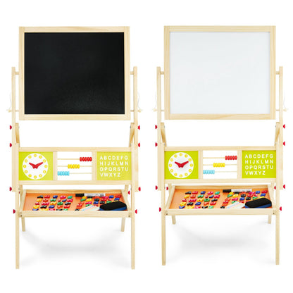 Chevalet enfant double face magnétique et ardoise avec accessoires