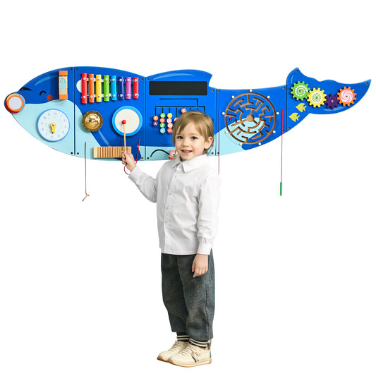 Panneau d’activités mural en forme d’orque avec 12 jeux