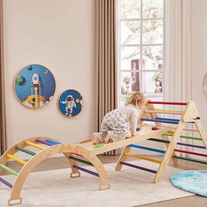 Structure d'escalade en bois pour bébé