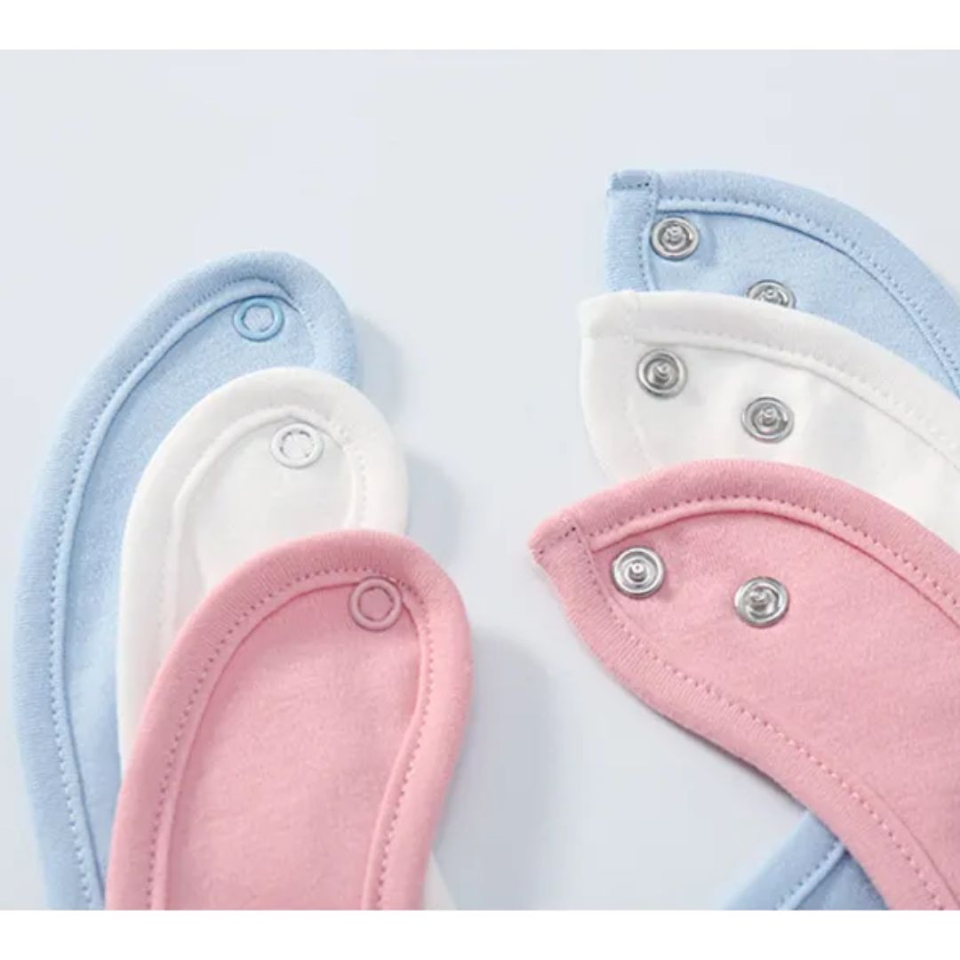 Lot de Bavoirs Bébé en Coton Doux Absorbants à Pressions