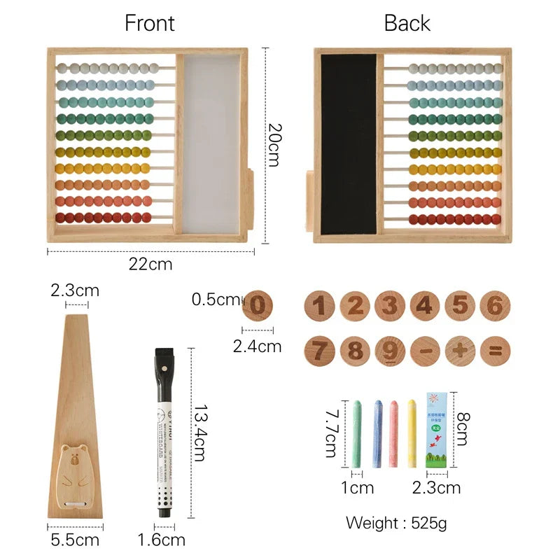 Boulier magnétique en bois avec chiffres et couleurs