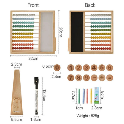 Boulier magnétique en bois avec chiffres et couleurs