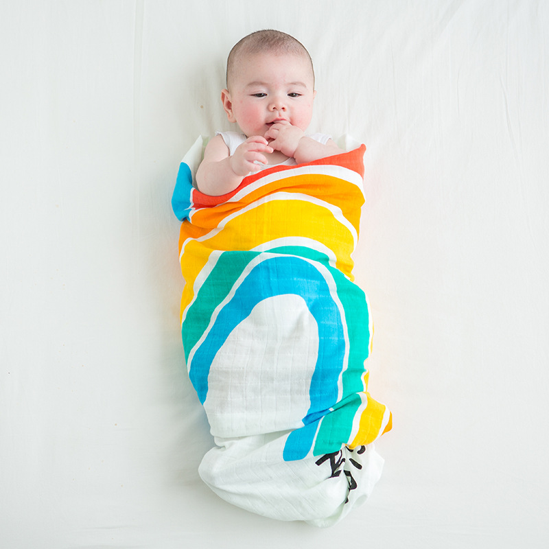 Couverture Bébé avec Lange en Mousseline – Set d’Emmaillotage Doux pour Nouveau-Né