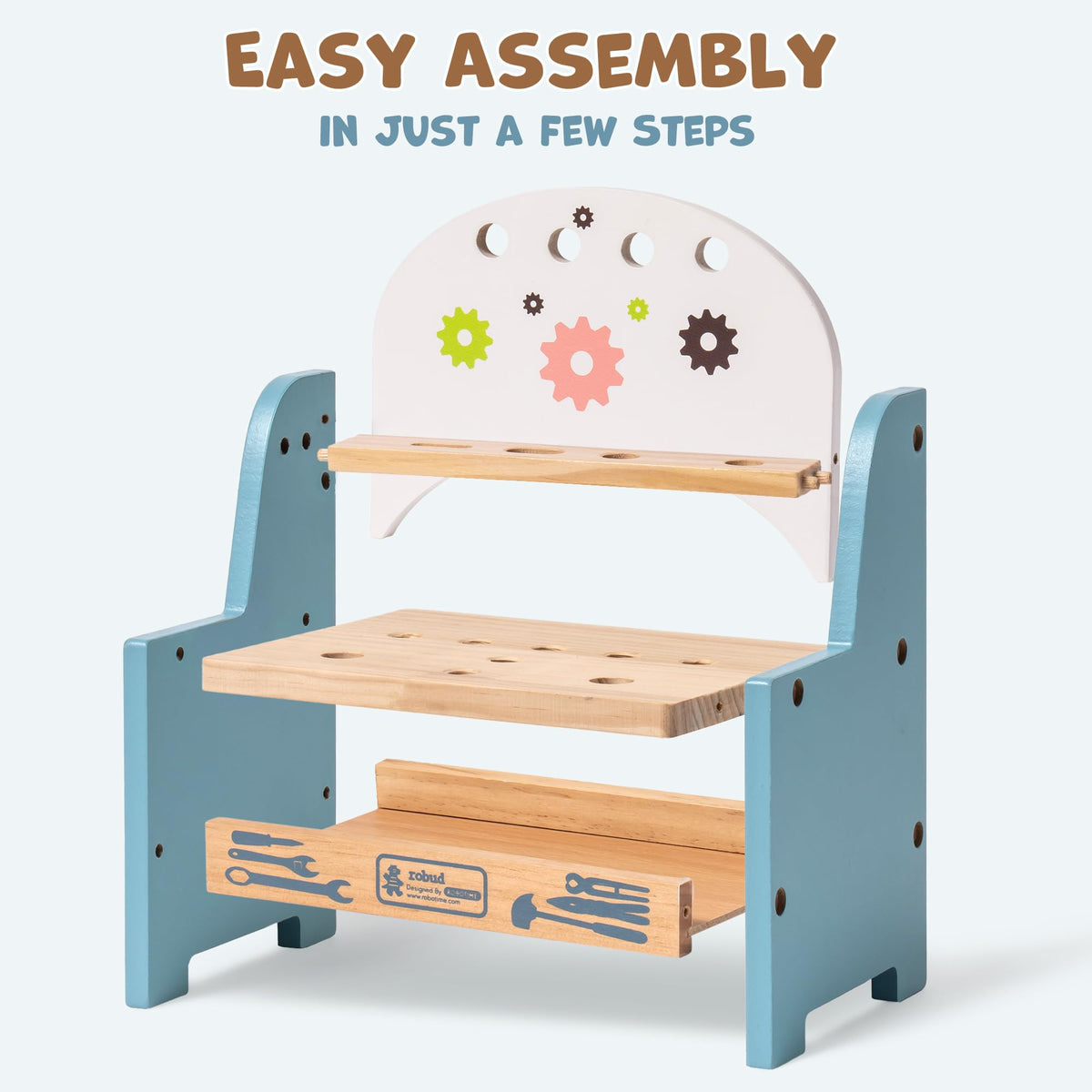 Établi de jeu en bois avec outils pour jeux d’imitation