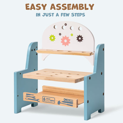Établi de jeu en bois avec outils pour jeux d’imitation