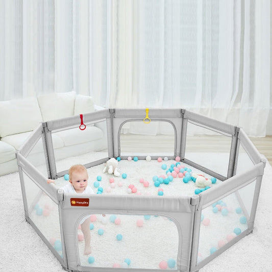 Parc pour bébé modulaire et réglable avec panneaux à verrouillage angulaire
