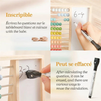 Boulier magnétique en bois avec chiffres et couleurs