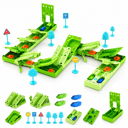 Circuit de voitures à construire avec course par gravité