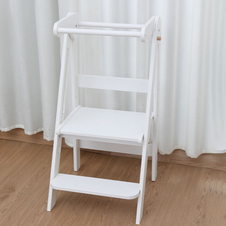 Tour d'apprentissage pliable pour enfants avec tabouret escamotable