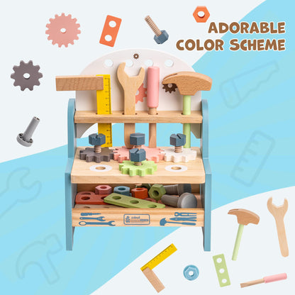 Établi de jeu en bois avec outils pour jeux d’imitation