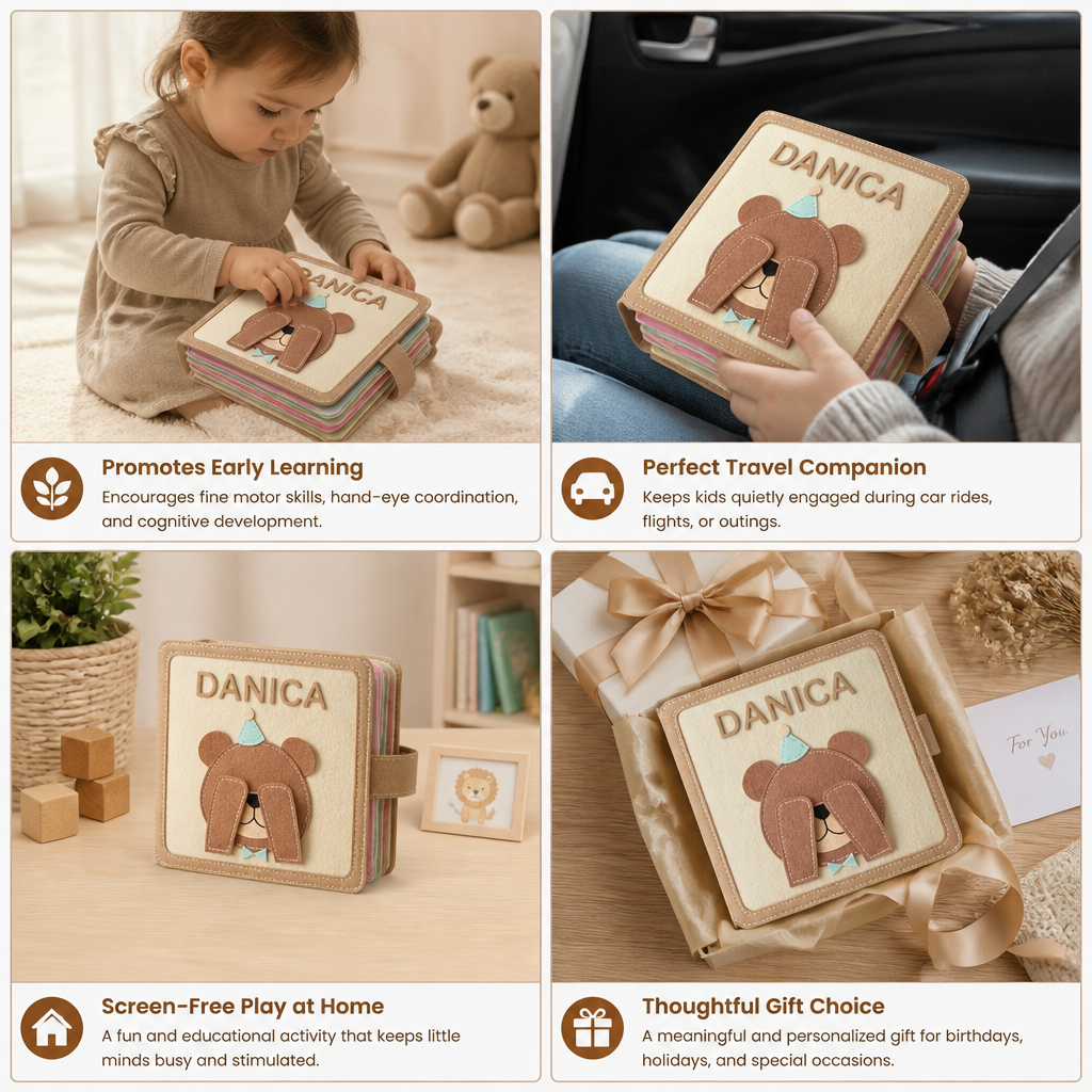 Livre d'Activités en Feutre Personnalisé pour Enfants
