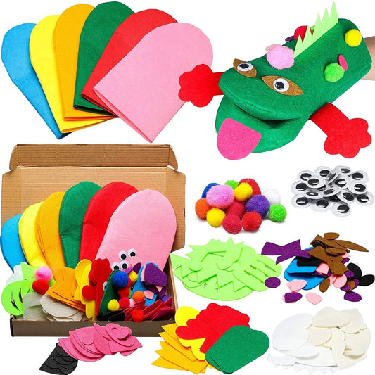 Kit de marionnettes à main en feutre à faire soi-même – Créez vos propres marionnettes, jouet éducatif pour enfants