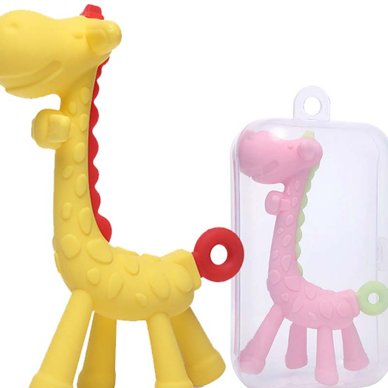 Jouet de Dentition Girafe en Silicone pour Bébé – Anneau de Dentition Souple et Sécurisé