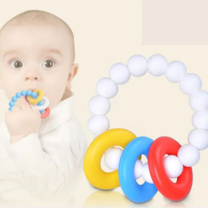 Anneau de Dentition en Silicone avec Anneaux Colorés – Jouet Sensoriel et de Dentition pour Bébé