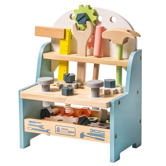 Établi de jeu en bois avec outils pour jeux d’imitation