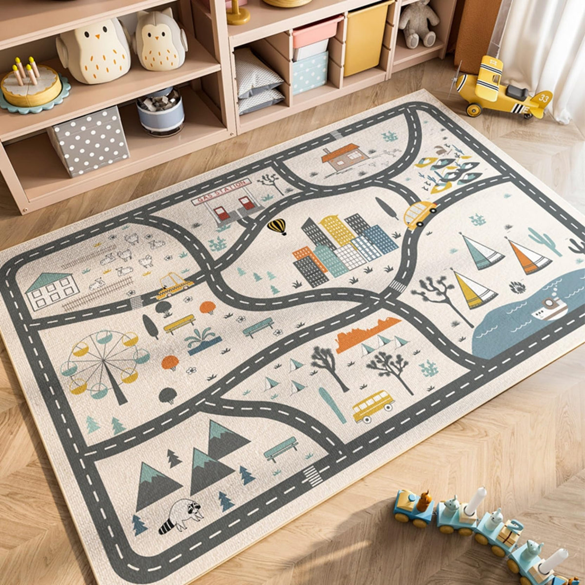Tapis de jeu parking antidérapant pour enfants