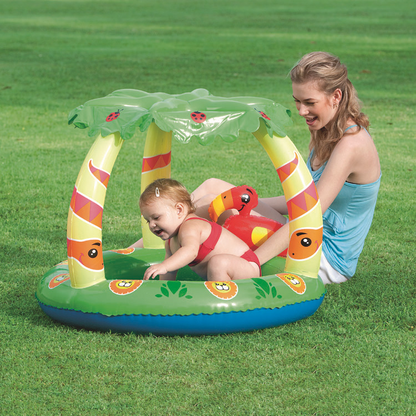 Piscine Bébé Gonflable avec Pare-Soleil Intégré – Baignade Sécurisée & Ombre UV