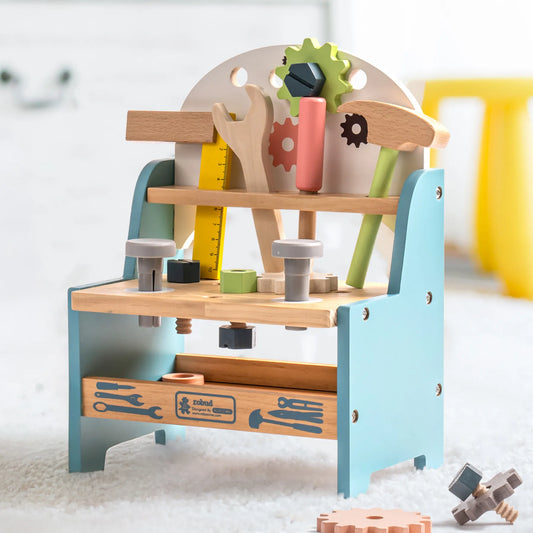 Établi de jeu en bois avec outils pour jeux d’imitation