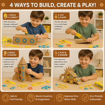 Kit d’outils pour constructions en carton pour enfants