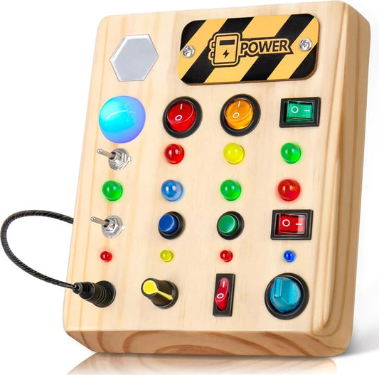 Tableau d’Activités Éducatif Montessori avec Lumières LED – Jeu Sensoriel et d’Éveil pour Enfants