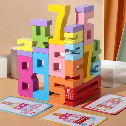 Blocs de chiffres en bois Montessori – Jouet éducatif pour compter et empiler, destiné aux enfants et aux tout-petits