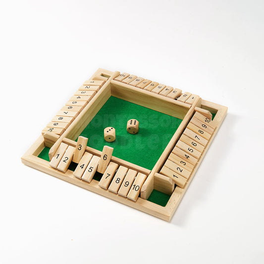 Jeu de dés en bois Shut the Box – Jeu Montessori de mathématiques et de stratégie pour les enfants et les familles