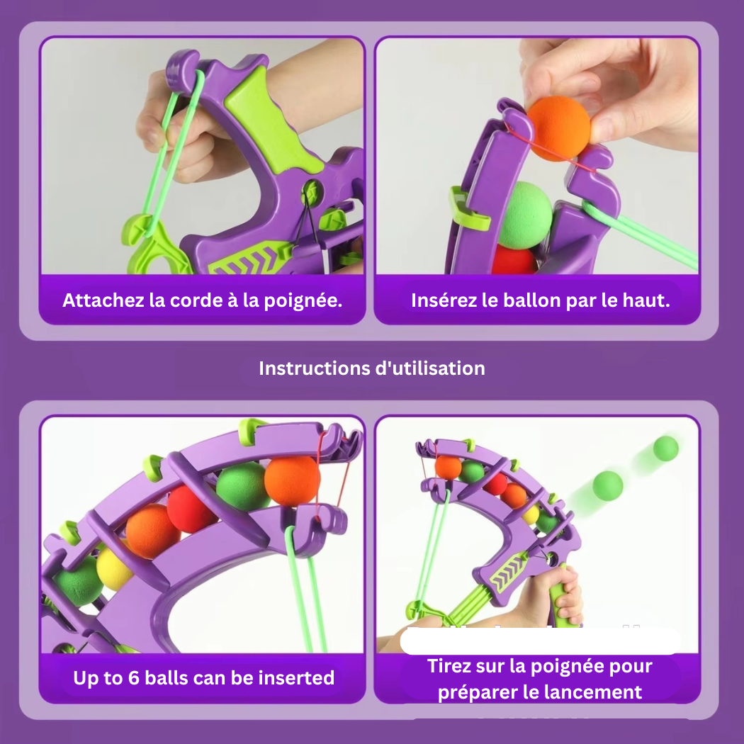 Ensemble de jouets de tir à l'arc pour enfants – Jeu de tir à l'arc et à la flèche sécuritaire avec balles adhésives et boîtes de conserve