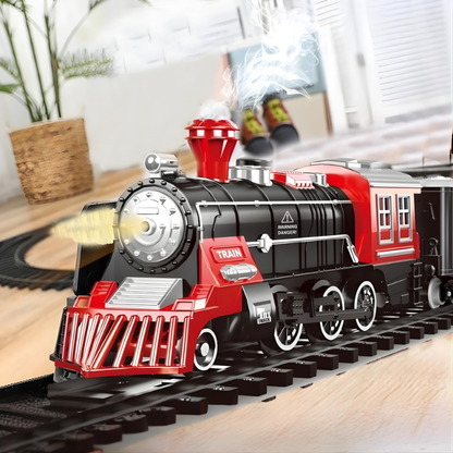 Train à piles avec effet fumée, lumière et son – Circuit Jackie's Kids