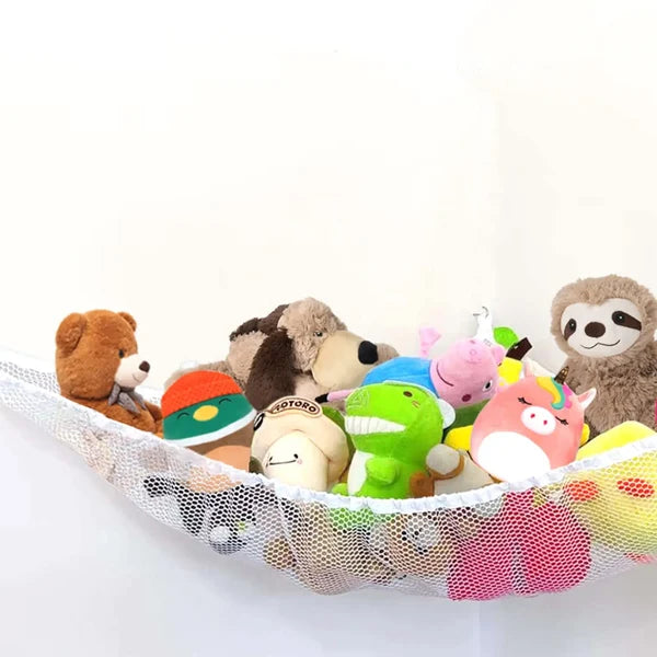 Filet hamac d’angle pour peluches et jouets