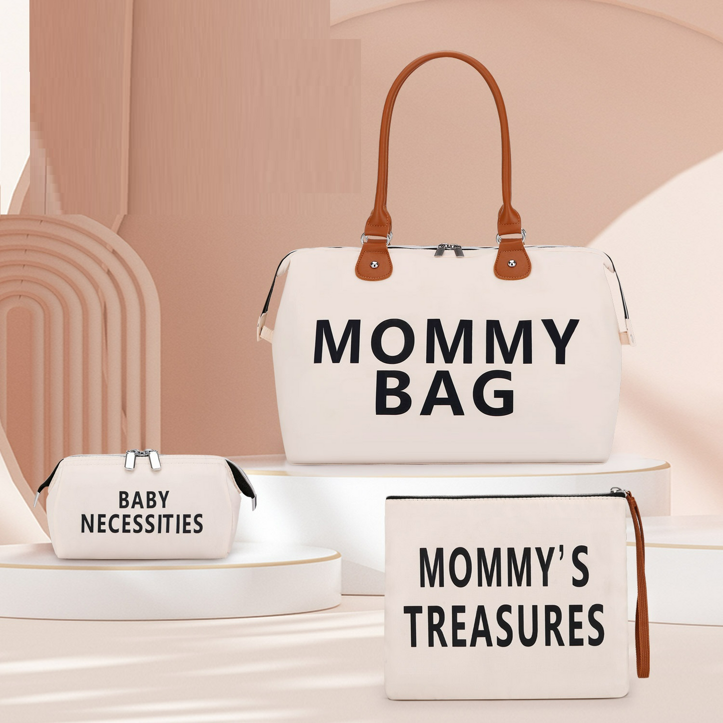 Set de Sacs à Langer (3 Pièces) – Grand Sac Maman & Organisateur Bébé pour Voyage