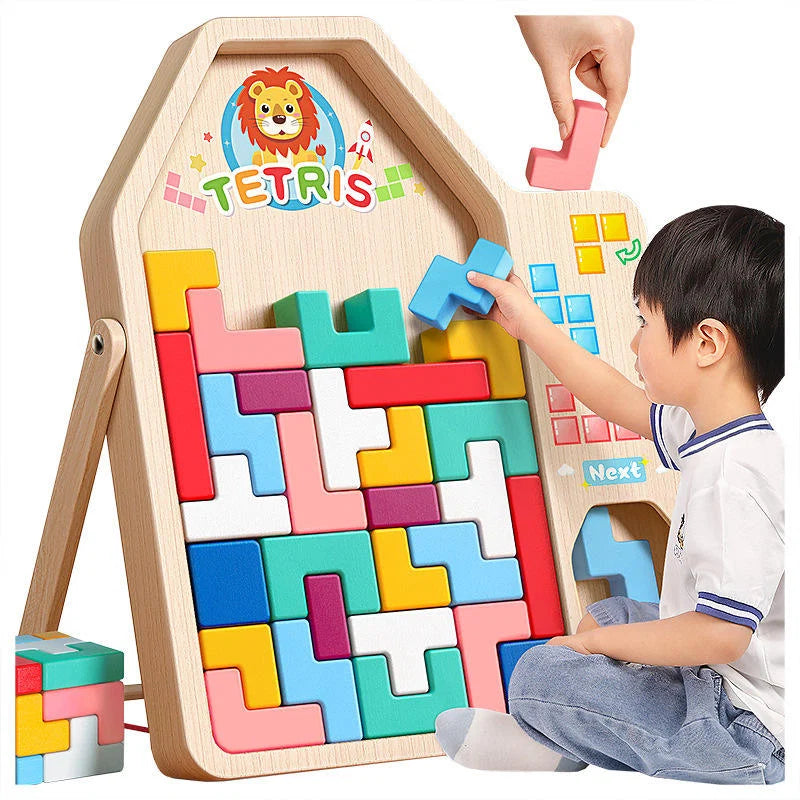 Puzzle Tetris Montessori en bois