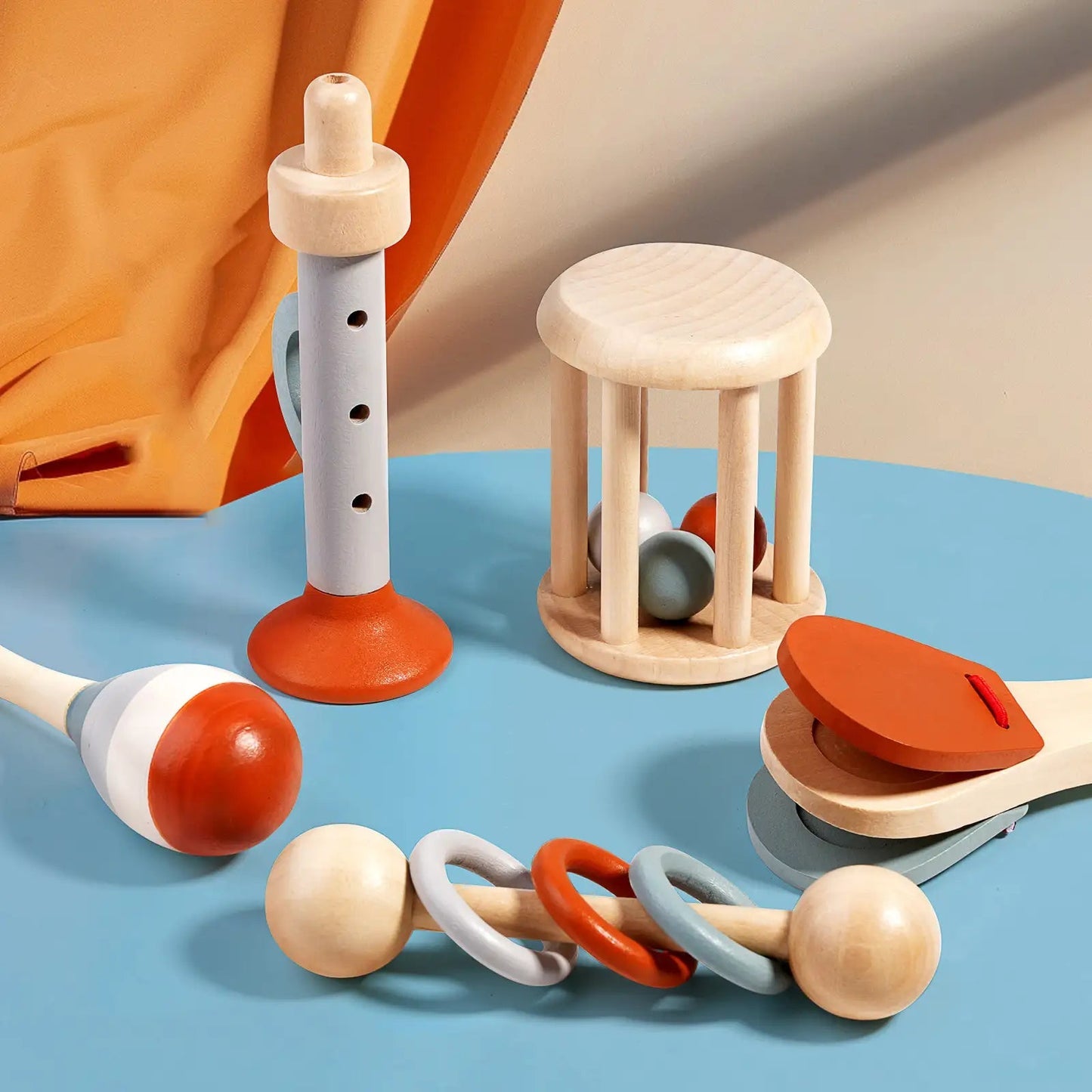 Ensemble d'instruments de musique en bois Montessori pour bébés et tout-petits – Jouet sensoriel éducatif