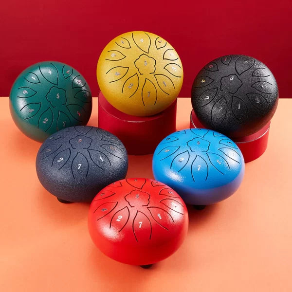Tambour à languette en acier à 11 tons – Instrument de percussion de méditation et de yoga de style handpan