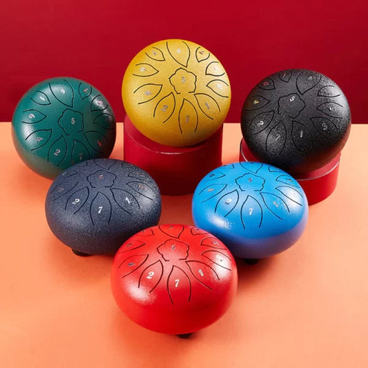Tambour à languette en acier à 11 tons – Instrument de percussion de méditation et de yoga de style handpan