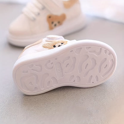 Chaussures Premiers Pas Bébé Antidérapantes – Motif Ourson, Semelle Souple, Tailles 21-30