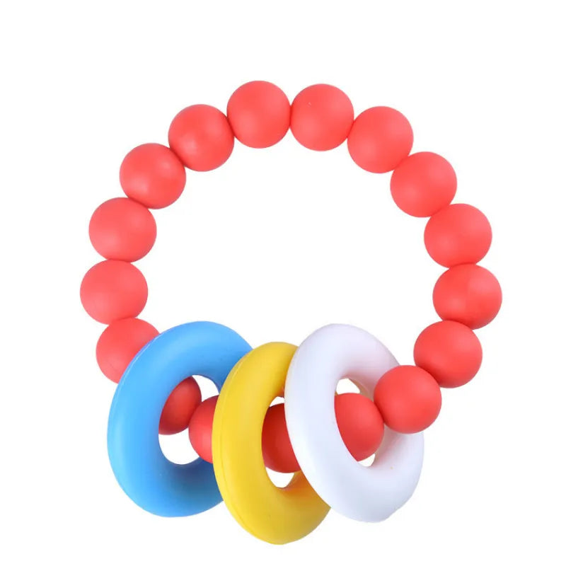 Anneau de Dentition en Silicone avec Anneaux Colorés – Jouet Sensoriel et de Dentition pour Bébé