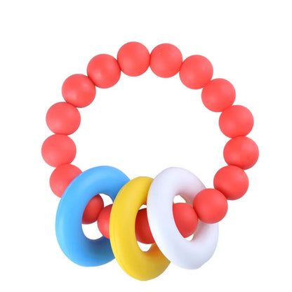 Anneau de Dentition en Silicone avec Anneaux Colorés – Jouet Sensoriel et de Dentition pour Bébé