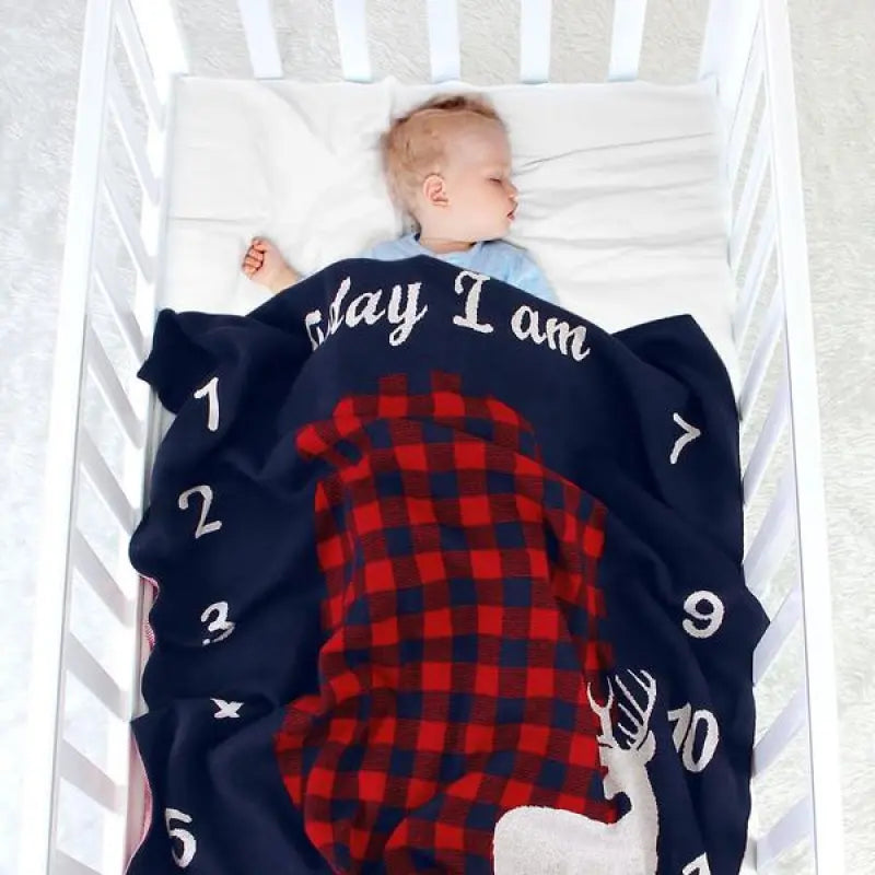 Couverture Étapes Bébé avec Marqueurs Mensuels pour Photos
