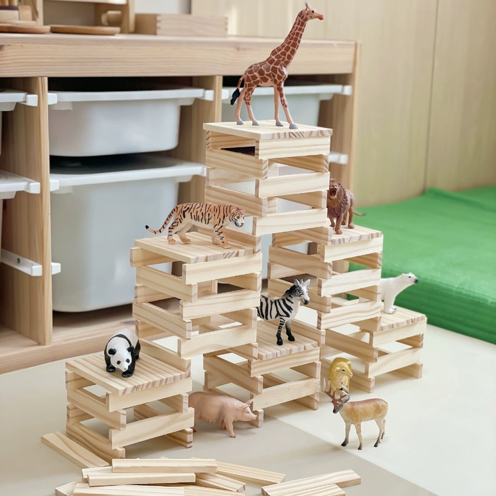 Planchettes rectangulaires de construction en bois
