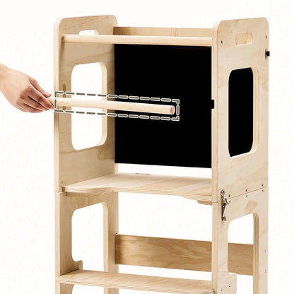 Tour d’apprentissage convertible avec tableau noir et table