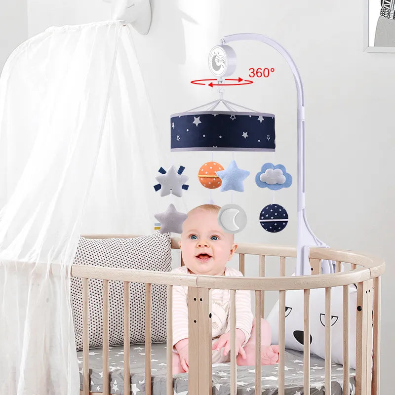 Mobile Musical Bébé pour Lit avec Étoiles et Boîte à Musique
